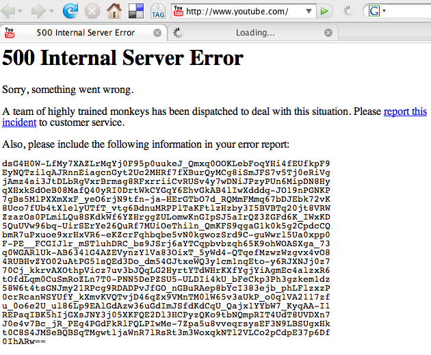 youtube server down