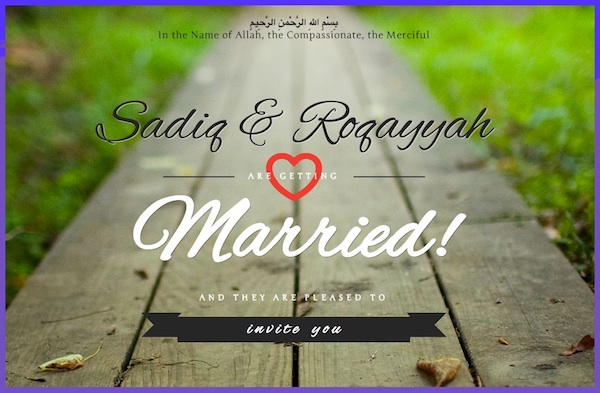 Sadiq And Roqqayah Wedding Invitation